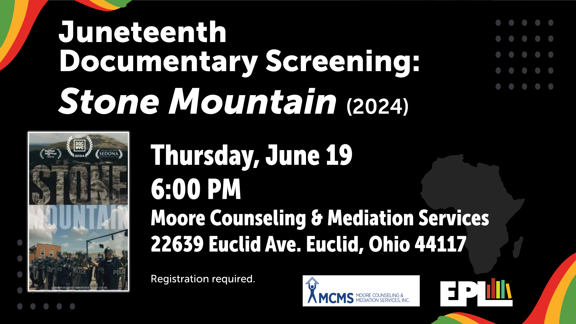 Juneteenth Documentary Screening will take place June 19 at 6:00PM