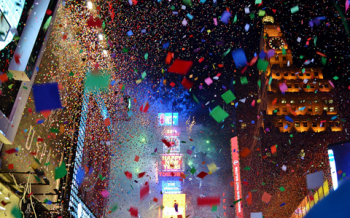 Confetti Falling in Time Square