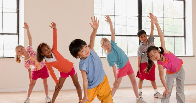 Kids stretching