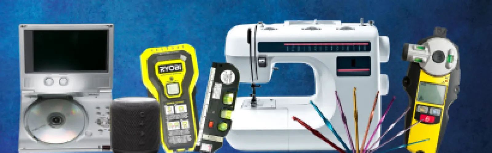 Crafting supplies, electronics and home improvement equipment
