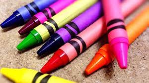 Different colored crayons in a pile